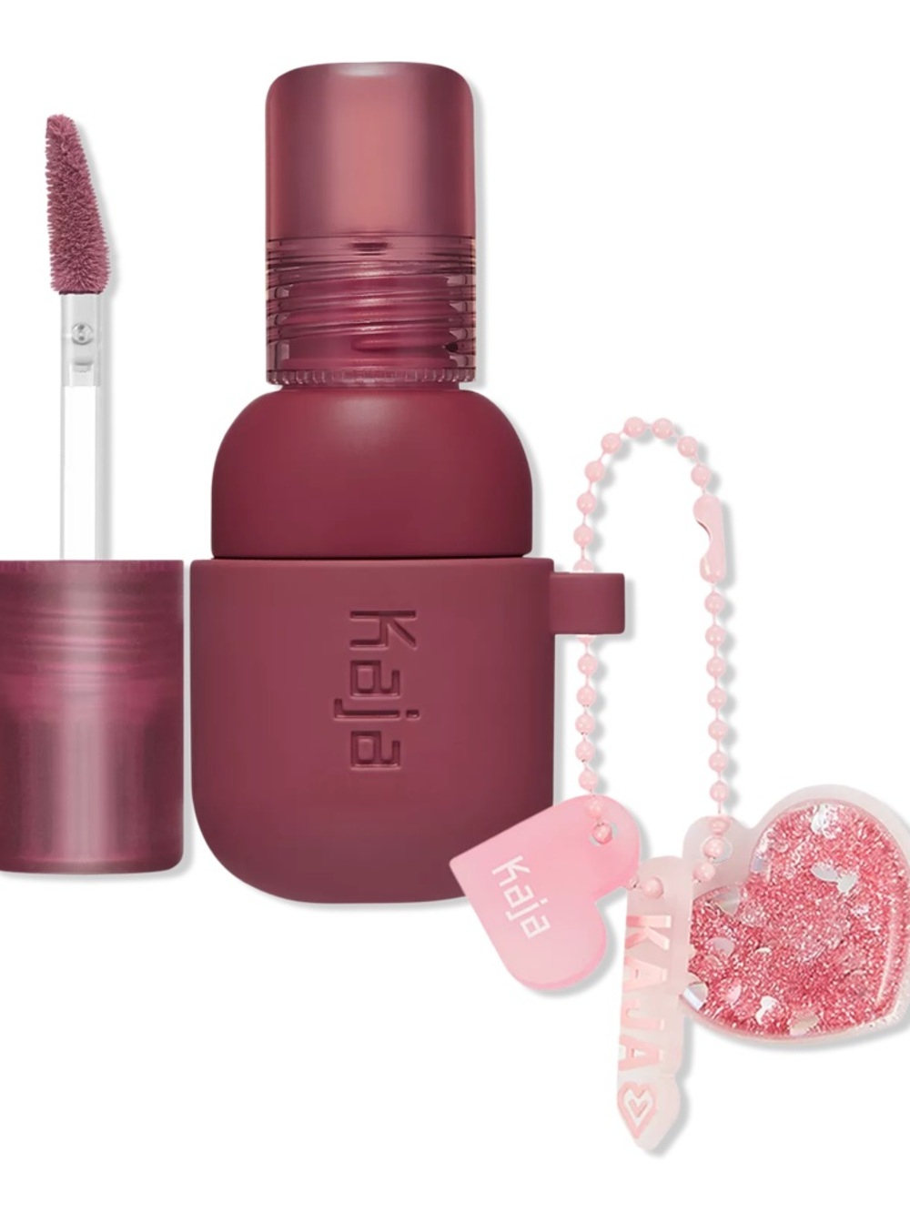 Kaja Jelly Charm Glazed Lip Stain & Blush with Keychain in Fig Soda